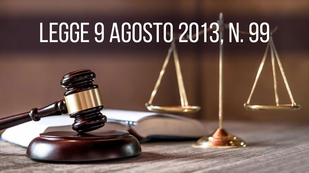 legge 9 agosto 2013